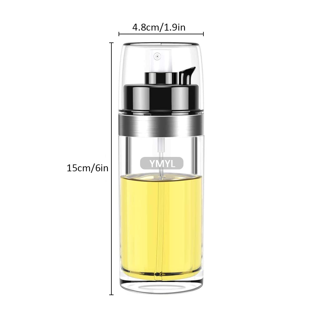 YMYL Oil Sprayer for Cooking, 2 in 1 Oil Dispenser Bottle and Oil Spray Bottle, 150ml Portable Olive Oil Mister for Air Fryer, BBQ, Salad Making, Baking, Roasting, Frying, Grilling