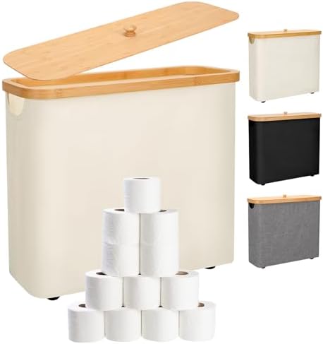 Amazon.com: Toilet Paper Basket, Bamboo Toilet Paper Storage - The Ultimate Bathroom Organizer ...