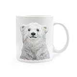 ilka parey wandtattoo-welt Tasse Emaille Becher oder Thermobecher Kaffeebecher mit Eisbär Kaffeebecher Eisbär-Motiv Geschenk pb013 - ausgewähltes Produkt: *Kaffeetasse*