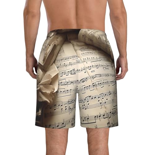 Men's Swim Trunks Quick Dry Bathing Suits Sheet Music Beach Board Shorts Swimwear with Pockets3
