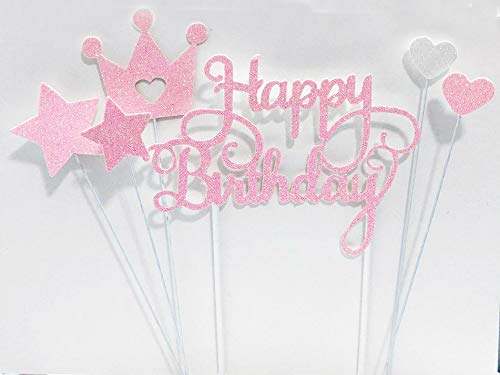AILEXI Acryl-Glitzer-Kuchendekoration, "Happy Birthday", Sch
