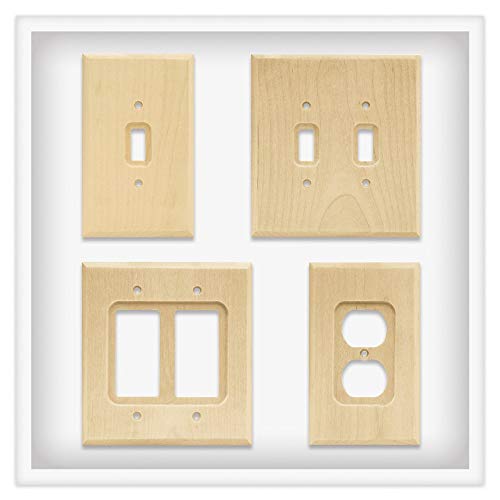 Franklin Brass W10393V-Un-C Wood Square Single Toggle Switch Wall Plate / Switch Plate / Cover, Unfinished, 3-Pack #TOP2