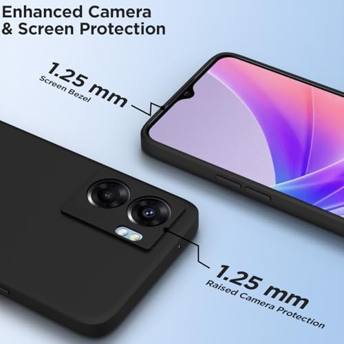Image of Outlouders Back Cover for Oppo K10 5G | Camera Protection | Durable Soft Matte Silicone Bumper Case (Black)