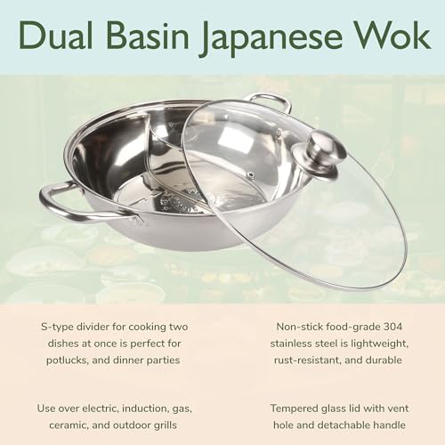 Hot Pot Wok de Acero Inoxidable 12.5" miniatura 4