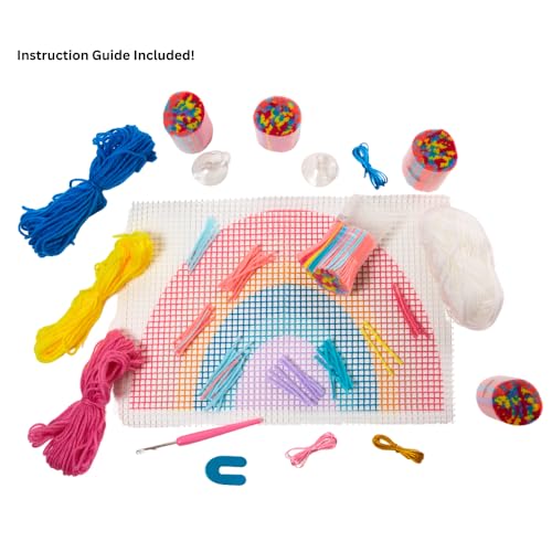 Image of Innovative Designs Create N' Style DIY Rainbow Latch Hook Kit, Girls Arts & Crafts Set, Fun Craft Activity Kit for Kids Age 6+