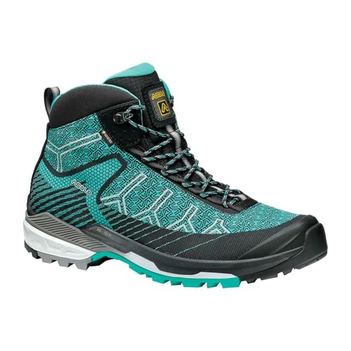 Image of ASOLO Womens Falcon Evo Jaquard GV Black /Aqua Green Hiking Boot