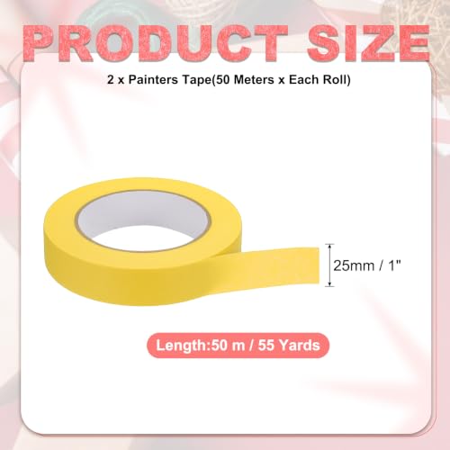 Image of PATIKIL 110Yards x 1 Inch Painters Tape, Painter's Tape Masking Tape Craft Tapes for Multi-Purpose Wall Painting DIY Artist Craft Arts Decoration Labeling, Yellow
