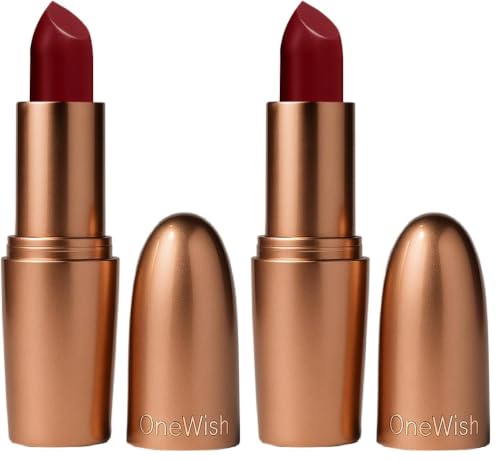Image of One Wish Creamy Matte Lipstick Long Lasting for Women - Berry Obssessed Shade 13 | Vitamin E, Almond Oil & Shea Butter for Moisturising Lip | 8 Hrs Lasting | Smooth Finish | 3.8 gm (Pack of 2)