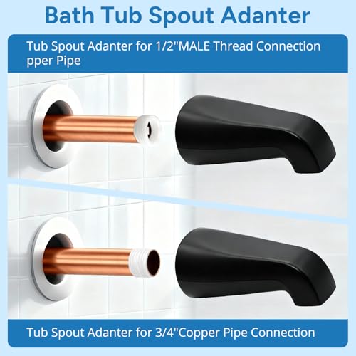 Juego de grifería para bañera, negro mate, 3 piezas: perillas para ducha y espita para bañera, compatible con Price Pfister Verve miniatura 4