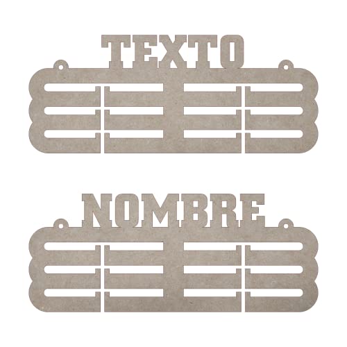 Trofeos Cadenas | Medallero 30 cm, Madera, Personalizado, Colgador de Medallas