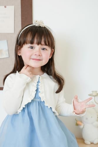 Toddler Girls Cardigan Sweater Bolero Shrug Baby Kids Long Sleeve Cropped Dress Up Button Closure Jacket Tops4