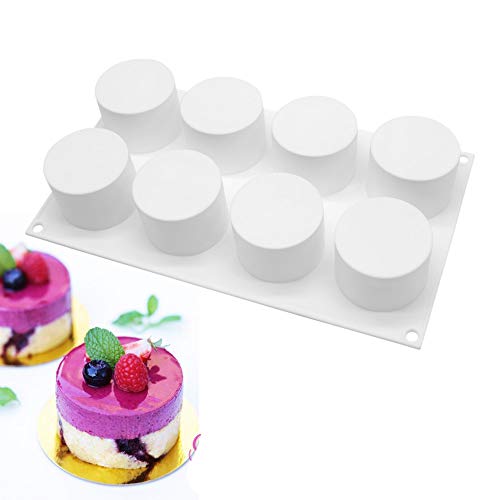 Moule de Chocolat 3D Moule en Silicone pour Glace Chocolat, 8 Trous en Forme de Cylindre