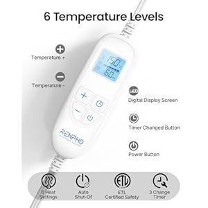 RENPHO Heating Pad for Back Pain Relief Mothers Day Gifts for Mom Birthday Gifts for Women Men Dad FSA HSA Eligible Neck and Shoulder Electric Heat Pad Fast Heating 24×33 ETL Certified Gray