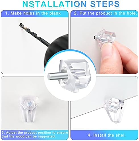 3 Millimeters or 1/8 Inch Shelf Support Peg Clear Plastic Support Small Cabinet Shelf Pins Replacement Peg Cabinet Shelf Supports Pins Shelf Holder Pins (100 Pieces)