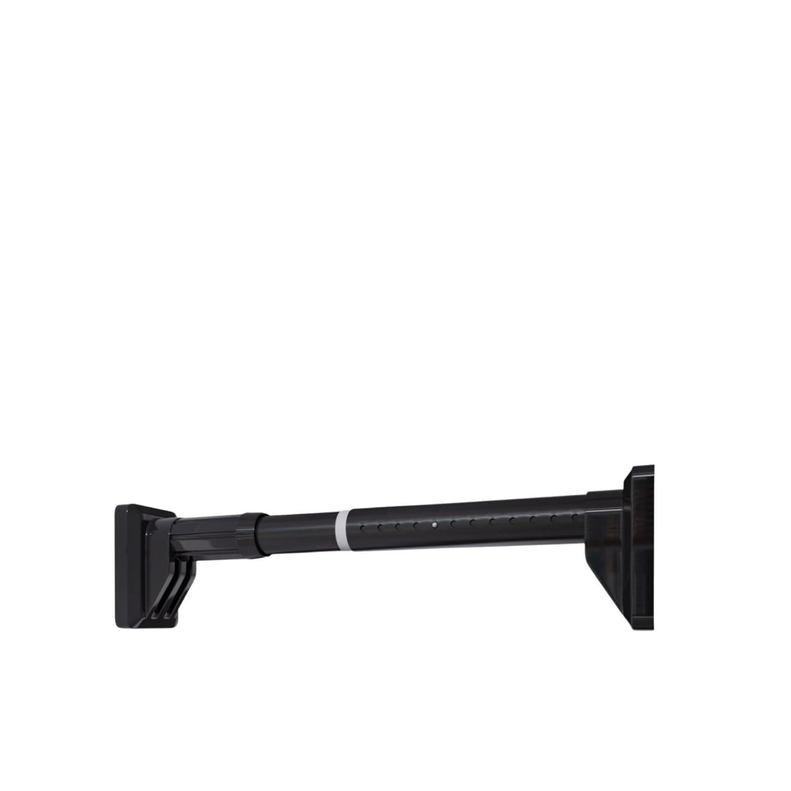 Barra telescópica para cortina de ducha, acero al carbono duradero, sin taladro, fácil de instalar, ajustable de 78 a 118 cm, perfecta para secar ropa y armario (negro)