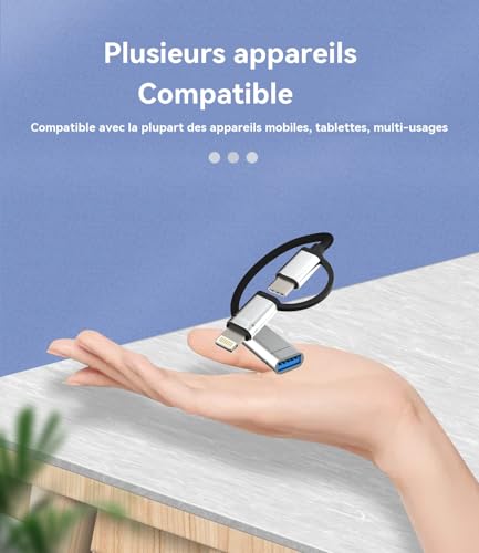 Câble pour Apple iPhone 15 Pro Max iPad Mini6 convertisseur OTG - 6
