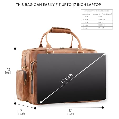 Handmade World Large Leather Briefcase Duffel Bag For Men 'BossWell Office' Fits 18 Inch Laptop Messenger For Business Travel2