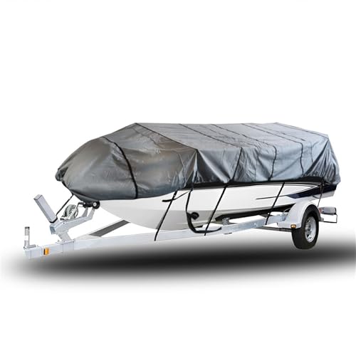 Image of munirater 16Ft Boat Cover Heavy Duty Trailerable Replacement for Jon Boat Grey