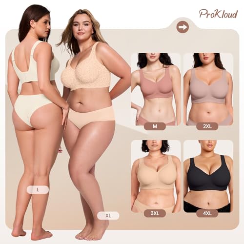 Image of ProKloud Jelly Bras for Women No Underwire Wireless Bra with Support and Lift Full Coverage Plus Size Comfy Seamless Bra