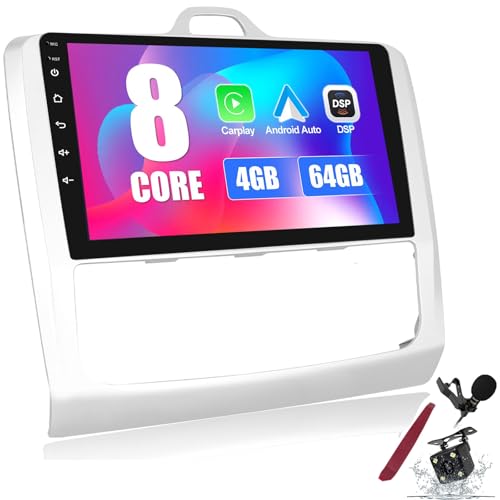 Estéreo de 9' Doble DIN 2K para Ford Focus Mk2/Mk3 (2004-2011): Android 15, Bluetooth, WiFi, navegación satelital, RDS/DSP, SWC, cámara de reversa, 64 GB de Almacenamiento