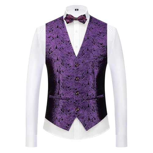 Men's 3 Pieces Jacquard Suit Elegant Solid One Button Slim Fit Single Breasted Party Blazer Vest Pants Set3