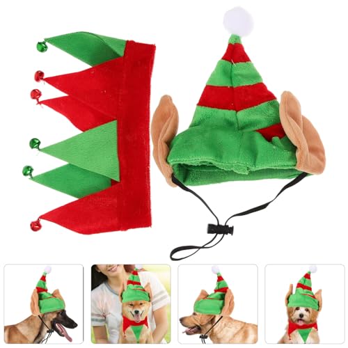 Disfraz para perro gorro y collar navideño POPETPOP miniatura 3