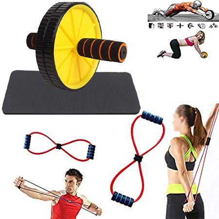 CONSONANTIAM AB Wheel Roller Abdominal Workout Stomach and Weight Loss Equipment with Chest Expander Rope Workout Pulling Exerciser Fitness Exercise Tube for Men and Women - Multi Color (B082D4X7XV) Amazon Price History, Amazon Price Tracker
