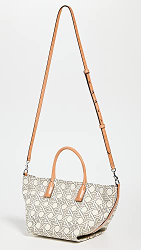 Tory Burch Women's Canvas Basketweave Small Tote, New Ivory Basketweave, Off White, Print, One Size #TOP2