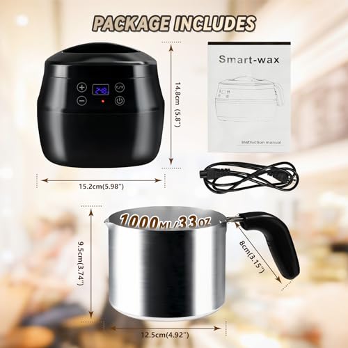 TCFUNDY Derretidor de cera para fabricação de velas, pote de derretimento de cera de vela de 1L, kit