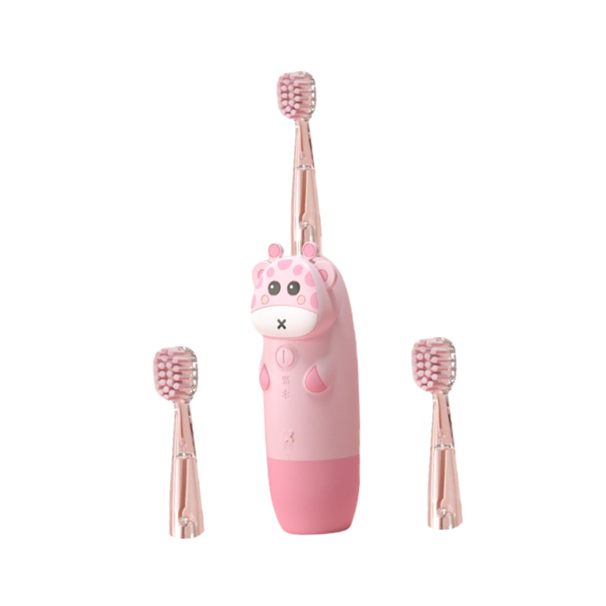 ORFOFE Elektrische Kinderzahnbürste Satz Rosa aus Silikon Undpc mit Verstellbarer Putzfrequenz für Babys und Kinder zur Sanften Zahnpflege