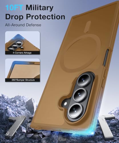 Image of NO.1 Magnetic for Samsung Galaxy Z Fold 8 Ultra Case with MagSafe | [Military Grade Drop Tested][Translucent Matte][Anti-Fingerprint] Soft Silicone Bumper for Samsung Fold 8 Ultra Case,Coffee