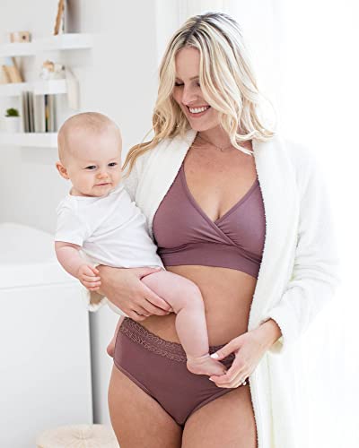 Image of Kindred Bravely French Terry Racerback Nursing Sleep Bra for Maternity /Breastfeeding (Dark Mauve, 1X)
