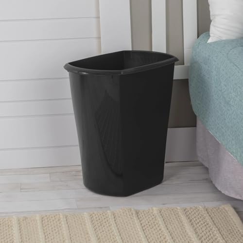 Caneca de basura pequeña para baño, plástico negro 5.5 gal miniatura 3