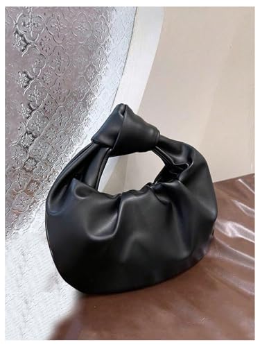 Image of GORGLITTER Women's Cute Hobo Bag Ruched Twist PU Leather Clutch Purse Handbag with Magnetic Closure | Cute