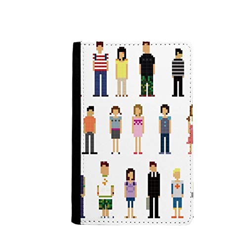 Étui passeport voyage portefeuille personnages pixels 3.7
