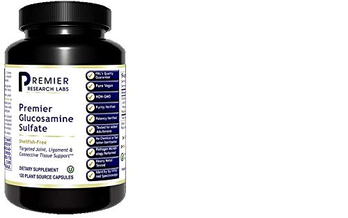 Premier Research LabsGlucosamine Sulfate - Shellfish Free Glucosamine Sulfate Capsules for Joint Support, Connective Tissue Health, 750 mg Per Serving, Vegan Friendly - 120 Vegetarian Capsules