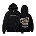RGDYPKO Jesus Loves You Christian Hoodies Teen Girls 2025 Preppy Letter Print Sweatshirt Long Sleeve Fall Fashion Pullover Black