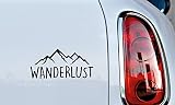 Wanderlust Mountain View Version 2 Car Vinyl Sticker Decal Bumper Sticker for Auto Cars Trucks Windshield Custom Walls Windows Ipad MacBook Laptop Home and More (Black)