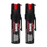 SABRE RED Compact Pepper Spray, Max Police Strength OC Spray with UV Dye, Compact Belt Clip For Easy Carry & Fast Access, Protect Against Multiple Threats, 0.67 fl oz, Secure & Easy to Use Safety