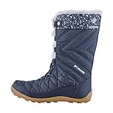 Columbia Boy's Minx Mid III Print Omni-Heat Hiking Boot, Abyss/light thistle, 7 Big Kid