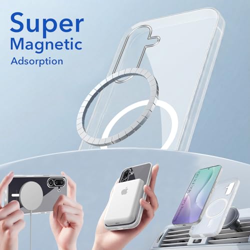 Image of Jkobi Lifetime Anti-Yellow MagSafe Compatible Clear Back Cover Case for Samsung Galaxy M56 | Samsung Galaxy F56 (Sleek Hard Crystal | Shockproof and Camera Protection)