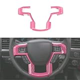 Keptrim for F-150 ABS Pink Steering Wheel Cover Trim for 2015-2020 Ford F150, for 2017-2020 F250 F350, for 2018-2021 Ford Expedition