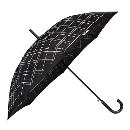 Parapluie HUGO BOSS Checkered noir et gris pour homme
