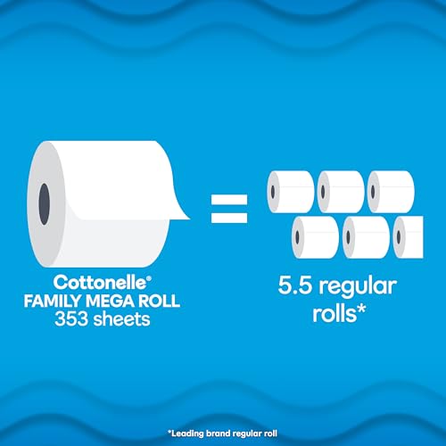 Cottonelle Ultra Clean Toilet Paper with Active CleaningRipples Texture, Strong Bath Tissue, 32 Family Mega Rolls = 176 Regular Rolls (8 Packs of 4) image 3