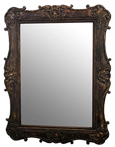  ARREDO SELLI Specchio da Parete INTAGLIATA A Mano Noce Antico CM 50X70