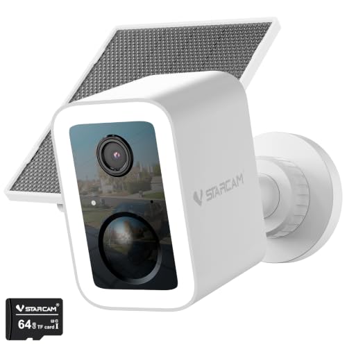 Image of VSTARCAM 2K Solar Security Camera Outdoor Wireless, 64GB SD Card Included, Free Cloud Storage, 5200mAh Battery & Solar Panel, Magnetic Quick Mount No Drill Installation, PIR Human Detection, Spotlight