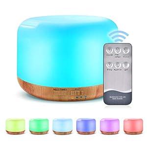 Luftbefeuchter, mixigoo 300ml Aroma Diffuser Ultraschall Leise Duftlampe Öle Diffusor Holzmaserung LED mit 7 Farben Aromatherapie Diffuser für Büro, Schlafzimmer, Yoga, Spa