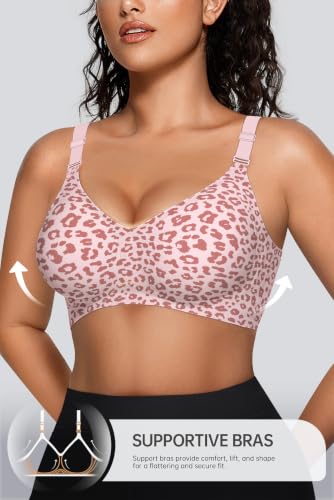 Image of OEAK Womens Comfortable Jelly Bra No Underwire Full Support Tshirt Bras