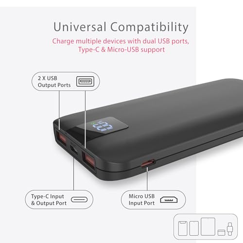 Image of Beetel Volte Series PB10 10000mAh Power Bank 22.5W Fast Charging | Triple Output QC3.0, PD3.0 & PPS | Pass Through Charging | Designed for Apple iPhone, Samsung, OnePlus and All Smartphones | Black