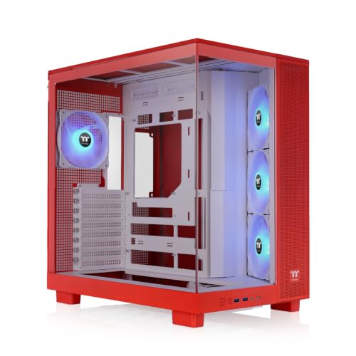 Image of Thermaltake View 380 XL TG ARGB; 4x120mm ARGB Lite Fans Included; 360mm Radiator Support; 420mm GPU Clearance; Hidden Connector Support; Dual Chamber; Flaming Orange; CA-11E-00MRWN-00